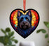 Cairn Terrier Black Stained Glass Effect Heart Suncatcher